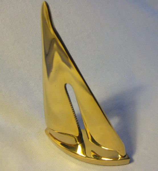 Dekoratives, großes Schiffsmodell/Segler - Material massiv Messing 32 cm - maritime-deco