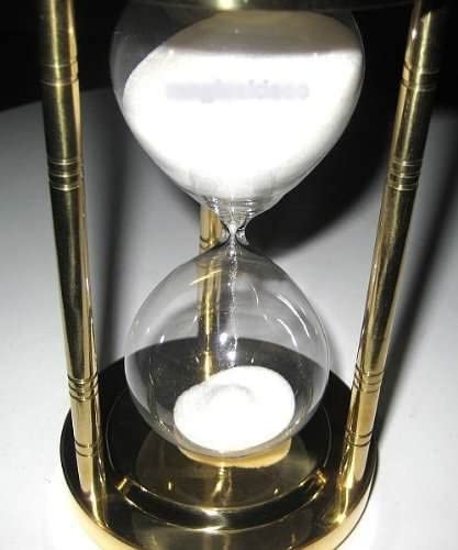 Reloj de arena elegante y macizo, 30 min, altura 17 cm, latón 