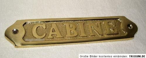 4X letreros de puerta de latón macizo: Capitán, Patrón, Cabina y Baños 