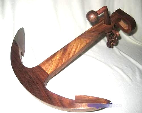 Ancla de palo grande - ancla de madera - 35 cm 