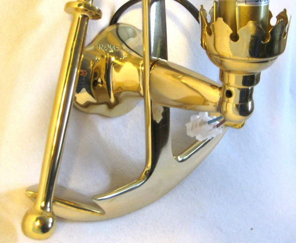 Lámpara para barco - lámpara para barco - lámpara de pared - latón macizo y vidrio - lámpara marítima 1500 g - ancla 