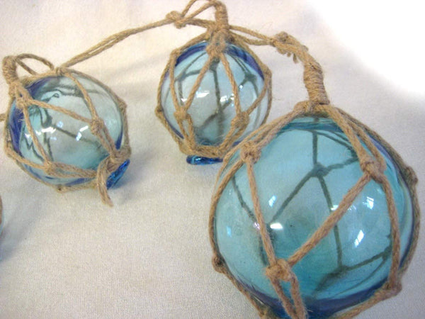 Hängedeko- 5 Fischerkugeln am Taul 40 cm- maritim