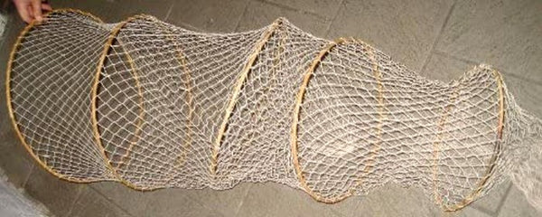 Große DEKO- Fischreuse- Natur- mit 5 Bambusringen- 180 cm