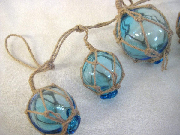 Hängedeko- 5 Fischerkugeln am Taul 40 cm- maritim