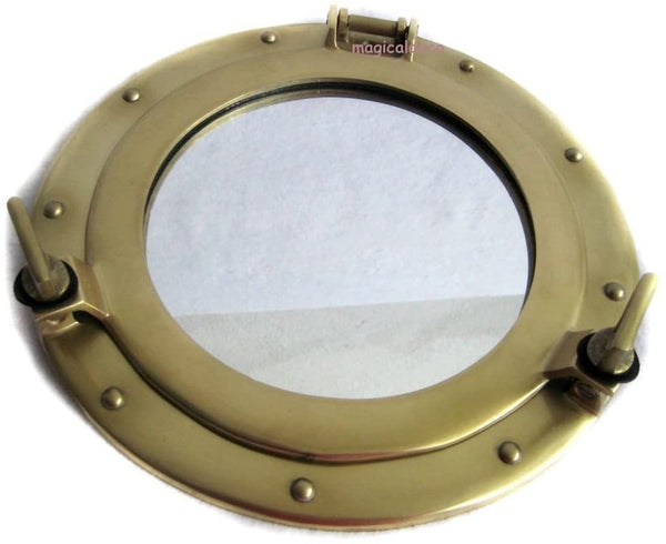 Spiegel-Bullauge-oeffnen-28-5-cm-Steuerrad-45-cm-Grosse-Knotentafel-englisch - maritime-deco