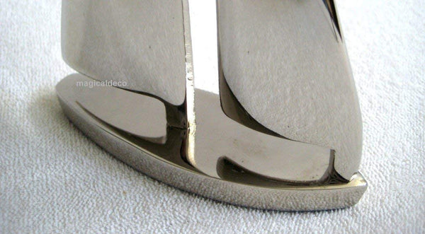 Dekoratives Schiffsmodell/Segler - Material massiv Messing, vernickelt- 19 cm - maritime-deco