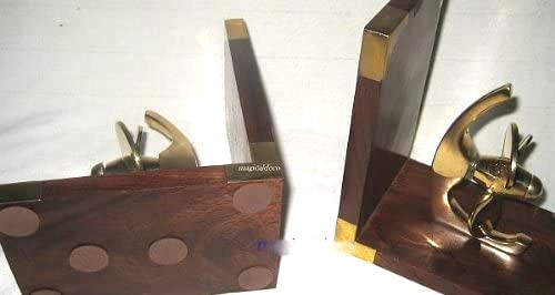 Exclusive Buchstützen aus Holz/Messing - maritim - Propeller, Schiffsschraube- massiv