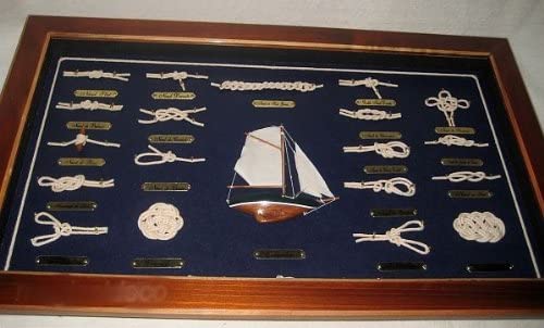 Große Knotentafel unter Glas mit Knotenbezeichnung - deutsch - maritime-deco