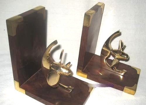 Exclusive Buchstützen aus Holz/Messing - maritim - Propeller, Schiffsschraube- massiv
