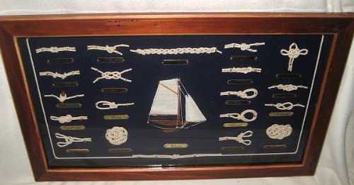 Große Knotentafel unter Glas mit Knotenbezeichnung - französisch - maritime-deco