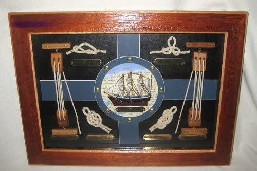 Sehr dekorative Knotentafel + Schiffsmodell + maritimen Accessoires - maritime-deco