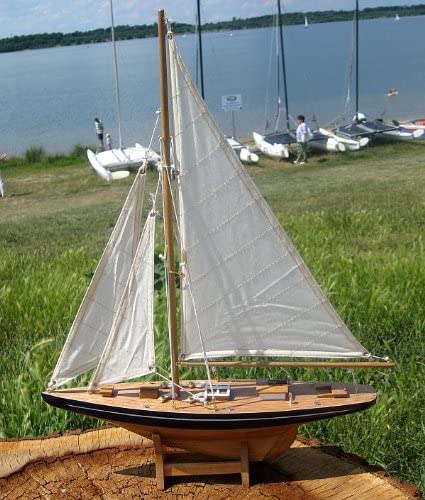 Yacht, Segelschiff, Schiffsmodell Segelyacht Holz 114 cm - maritime-deco