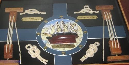 Sehr dekorative Knotentafel + Schiffsmodell + maritimen Accessoires - maritime-deco