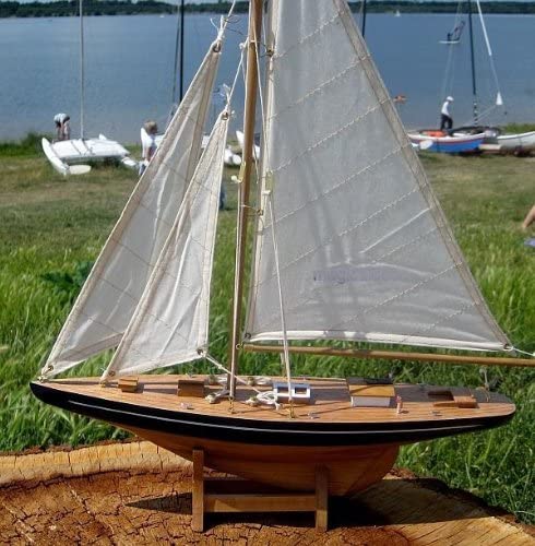Yacht, Segelschiff, Schiffsmodell Segelyacht Holz 114 cm - maritime-deco