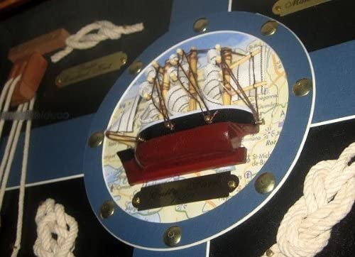 Sehr dekorative Knotentafel + Schiffsmodell + maritimen Accessoires - maritime-deco