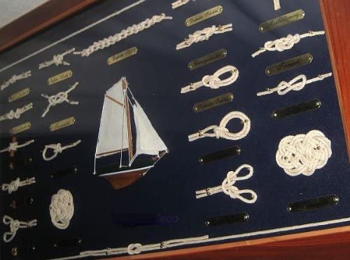Große Knotentafel unter Glas mit Knotenbezeichnung - deutsch - maritime-deco