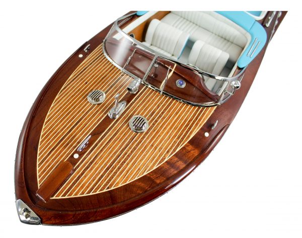 Embarcación deportiva de lujo fabricada en madera, cuero, metal Lancha a motor de 51 cm