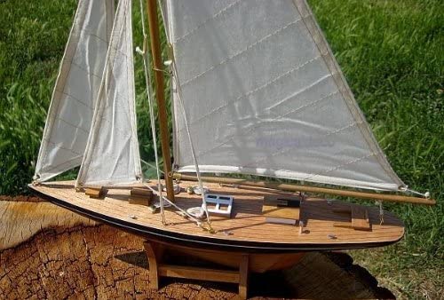 Yacht, Segelschiff, Schiffsmodell Segelyacht Holz 114 cm - maritime-deco