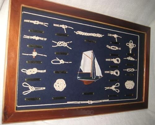 Große Knotentafel unter Glas mit Knotenbezeichnung - deutsch - maritime-deco
