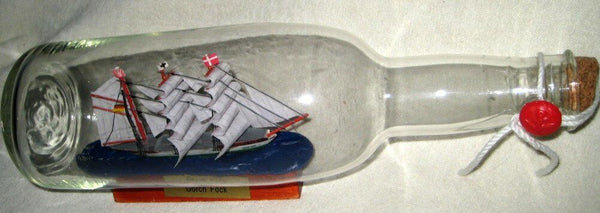 Gorch Fock- Flaschenschiff- Buddelschiff- Schiff in Flasche 29 cm