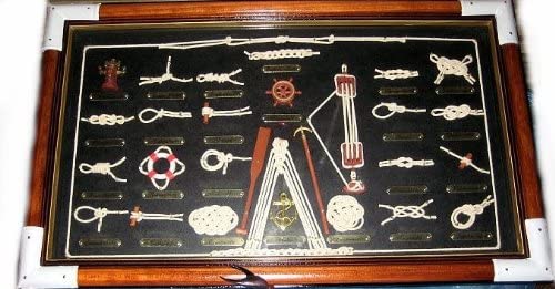 Große Knotentafel unter Glas mit Knotenbezeichnung - deutsch - maritime-deco