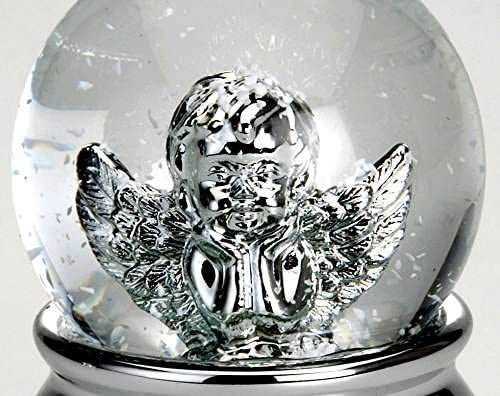 Edle Schneekugel mit Engel- versilbert und anlaufgeschützt - 10 cm- 460 g - maritime-deco