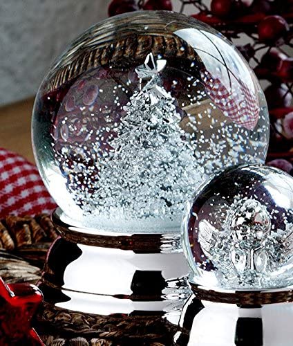 Edle Schneekugel mit Tanne- versilbert und anlaufgeschützt - 6 cm - maritime-deco