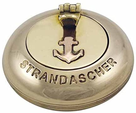 2 Stück-  Strand- Taschen- Aschenbecher - Messing- Ankermotiv 6 cm - maritime-deco