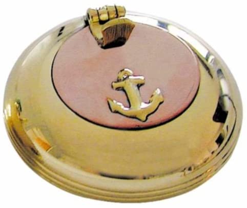 5 Stück- Taschen- Aschenbecher - Messing, Kupfer und Ankermotiv 5 cm - maritime-deco