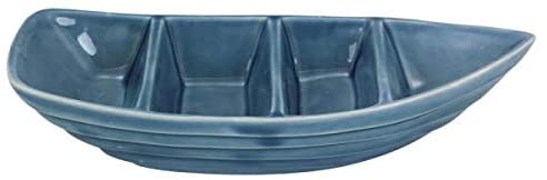 Ruderboot- glasiert- Maritime Deko- Figur- 24 cm - maritime-deco