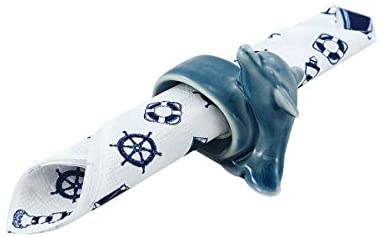 Serviettenring- glasiert- maritim- Delphin + 20 Servietten-Anker,Steuerrad,Leuchtturm,Rettungsring,Schiff - maritime-deco