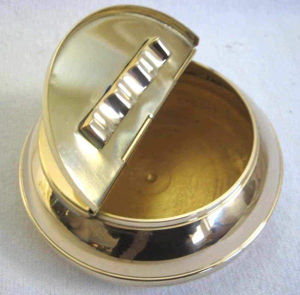 maritimer Aschenbecher - Messing - mit Ankermotiv auf Deckel 10 cm - maritime-deco