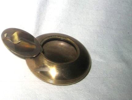 Mini- Taschen- Aschenbecher - Messing antik- matt gebürstet - maritime-deco