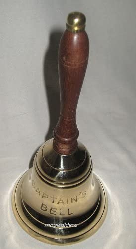 Geschenkeset- Große Handglocke, Tresenglocke und Aschenbecher in Krabbenform- Messing - maritime-deco