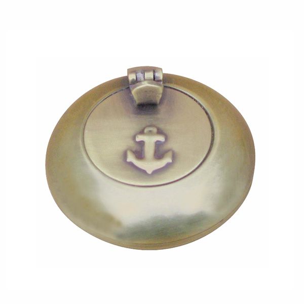 Mini- Taschen- Aschenbecher - Messing antik- matt gebürstet - maritime-deco
