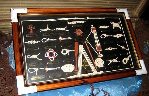Große Knotentafel unter Glas mit Knotenbezeichnung - deutsch - maritime-deco
