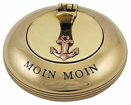 2 Stück- Taschen- Aschenbecher - Messing- Ankermotiv 6 cm- moin - maritime-deco