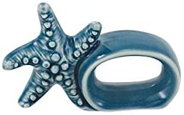 Serviettenring- glasiert- maritim- Seestern + 20 Servietten-Anker,Steuerrad,Leuchtturm,Rettungsring,Schiff - maritime-deco