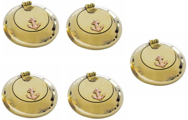 5 Stück- maritimer Taschen- Aschenbecher - Messing und Ankermotiv 5 cm - maritime-deco