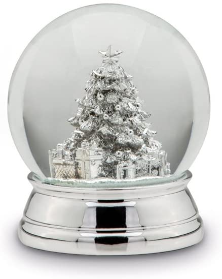 XL- Edel Schneekugel- Tannebaum, Geschenke - versilbert und anlaufgeschützt - 12 cm- 750g - maritime-deco