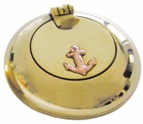 maritimer Taschen- Aschenbecher - Messing- Ankermotiv Kupfer 6 cm - maritime-deco