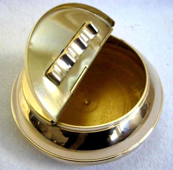 maritimer Aschenbecher - Messing - mit Ankermotiv auf Deckel 10 cm - maritime-deco