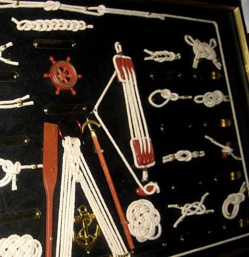 Große Knotentafel unter Glas mit Knotenbezeichnung - deutsch - maritime-deco