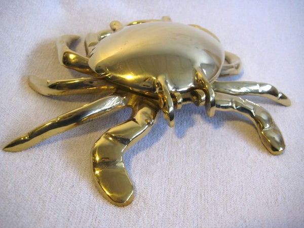 Großer, massiver Aschenbecher Krabbe- Messing- 18 cm- Gewicht 467 g - maritime-deco