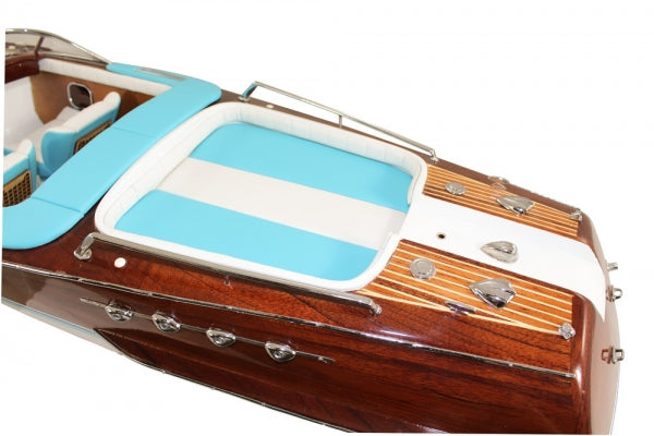 Embarcación deportiva de lujo fabricada en madera, cuero, metal Lancha a motor de 51 cm