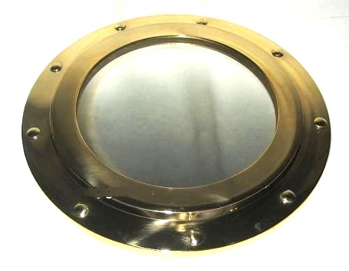 Edler Bullaugenspiegel - Messing- geschlossen 23 cm