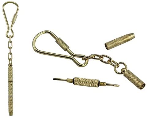 2X destornillador de llavero - cruzado, ranurado - latón 