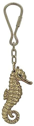 3X maritimer Schlüsselanhänger Seepferdchen aus Messing