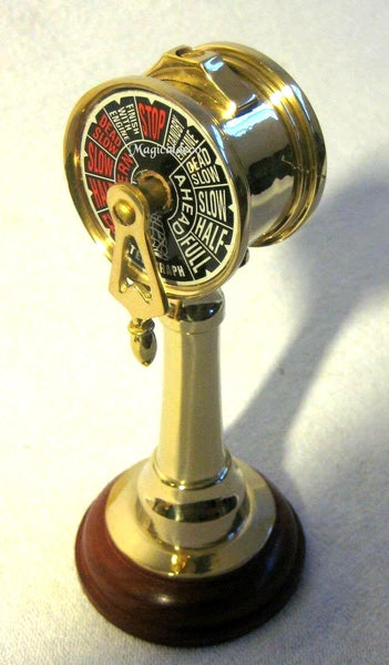 Großer Telegraph- Maschinentelegraph aus Messing/Holz 92 cm - maritime-deco