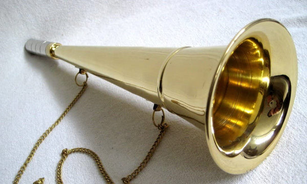 Nebelhorn Fußballtröte Signalhorn- Messing- Mundstück versilbert